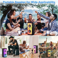 JYX Karaoke Machine se 2 mikrofony, velký přenosný Bluetooth reproduktor s RGB světlem, karaoke systém pro karaoke, domácí párty